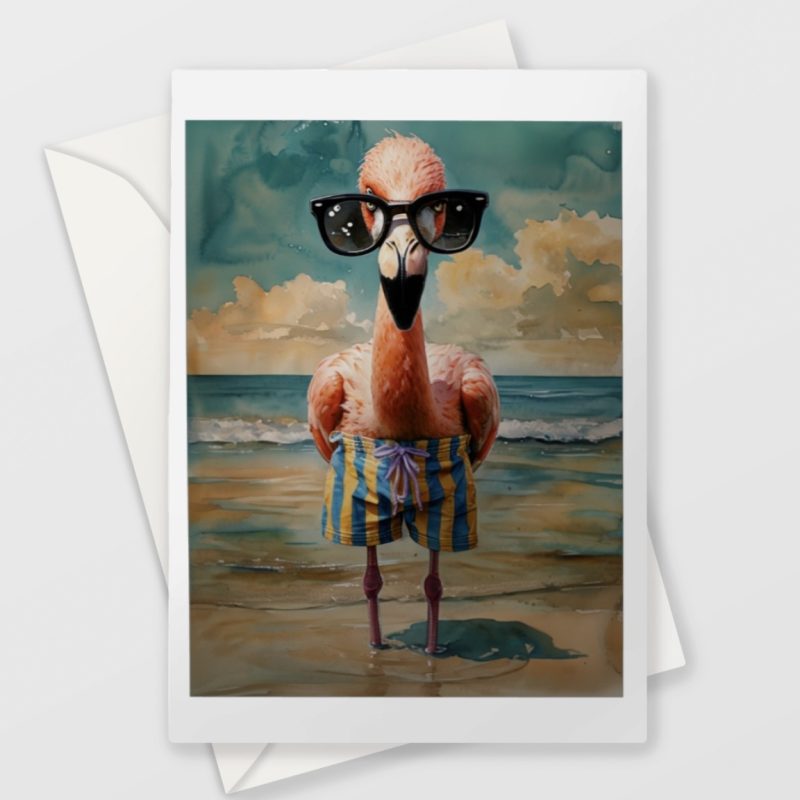 Flamingo Beach Card