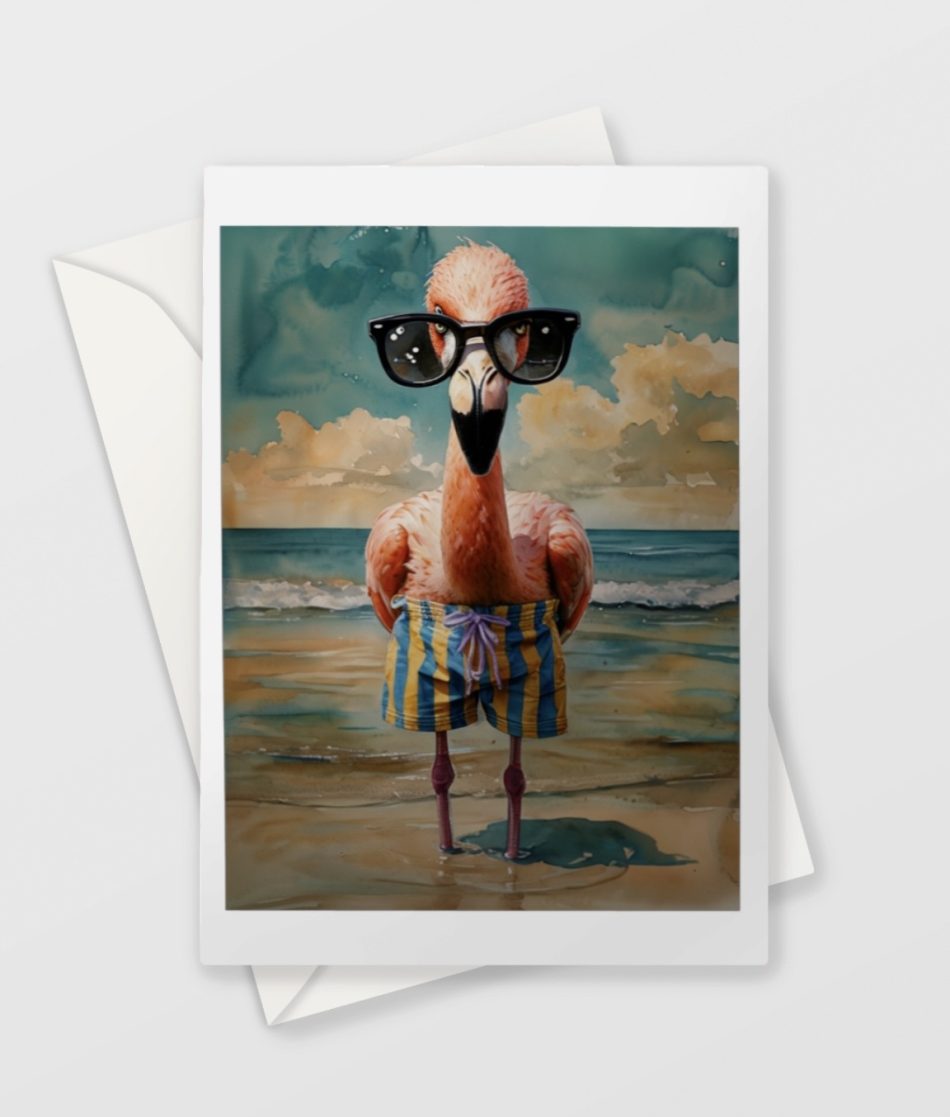 Flamingo Beach Card