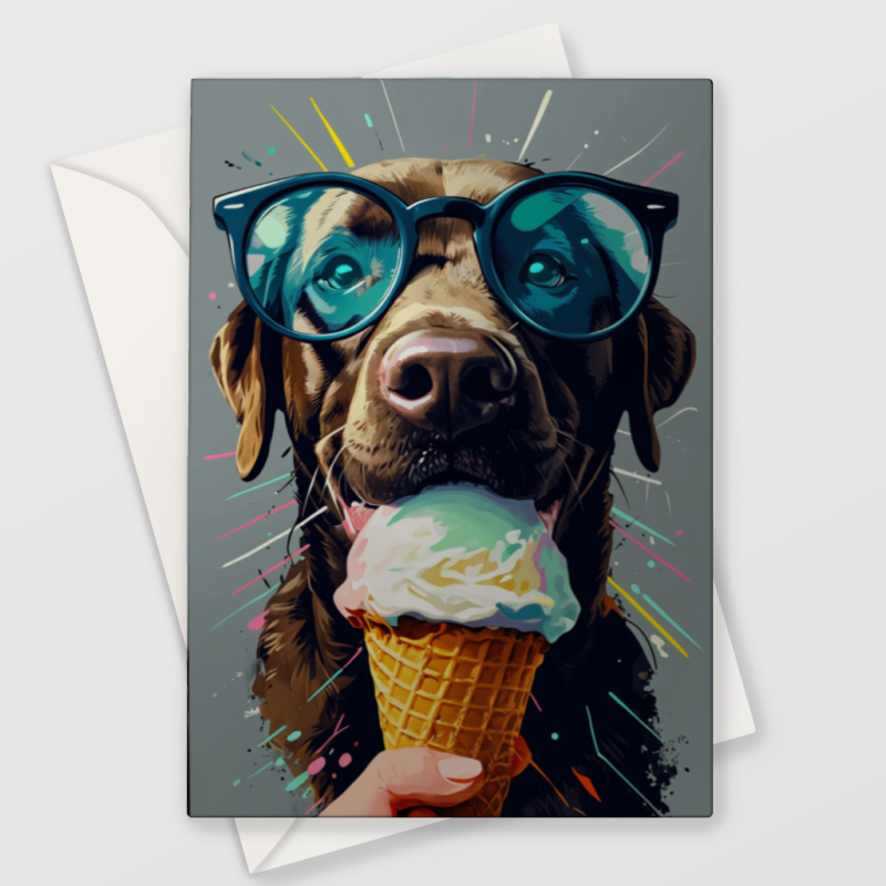 Choccy Lab Card