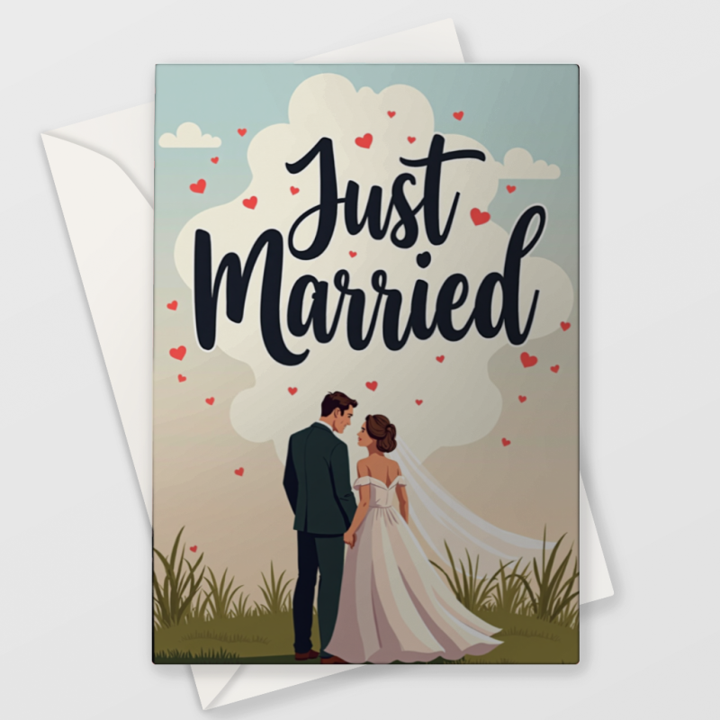 Heart Confetti Wedding Card