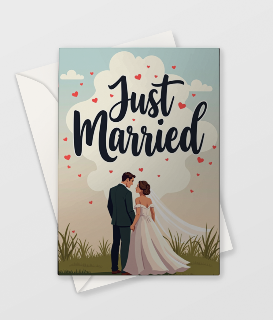 Heart Confetti Wedding Card