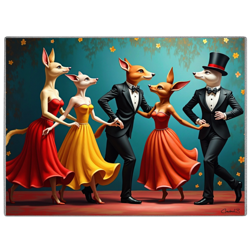 A Night on the Town Glass Chopping Board