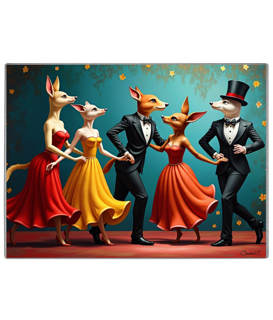 A Night on the Town Glass Chopping Board