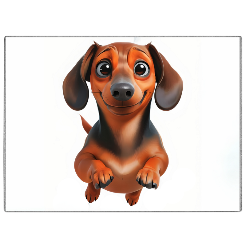 Dashing Dachshund Glass Chopping Board