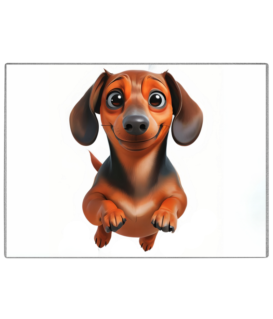 Dashing Dachshund Glass Chopping Board