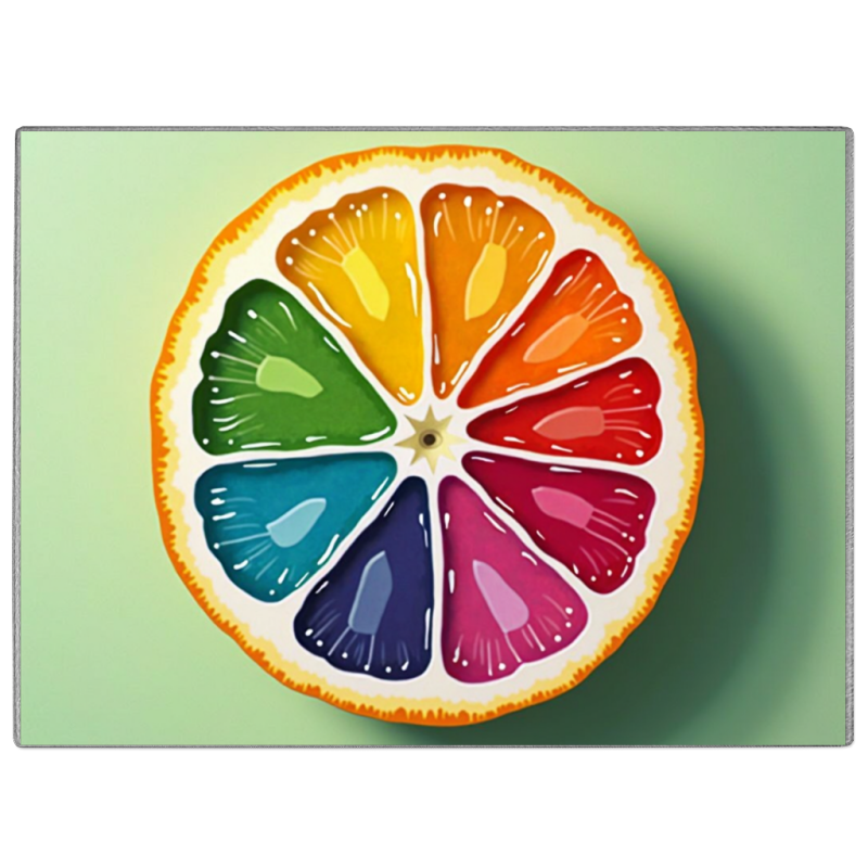 Rainbow Orange Glass Chopping Board