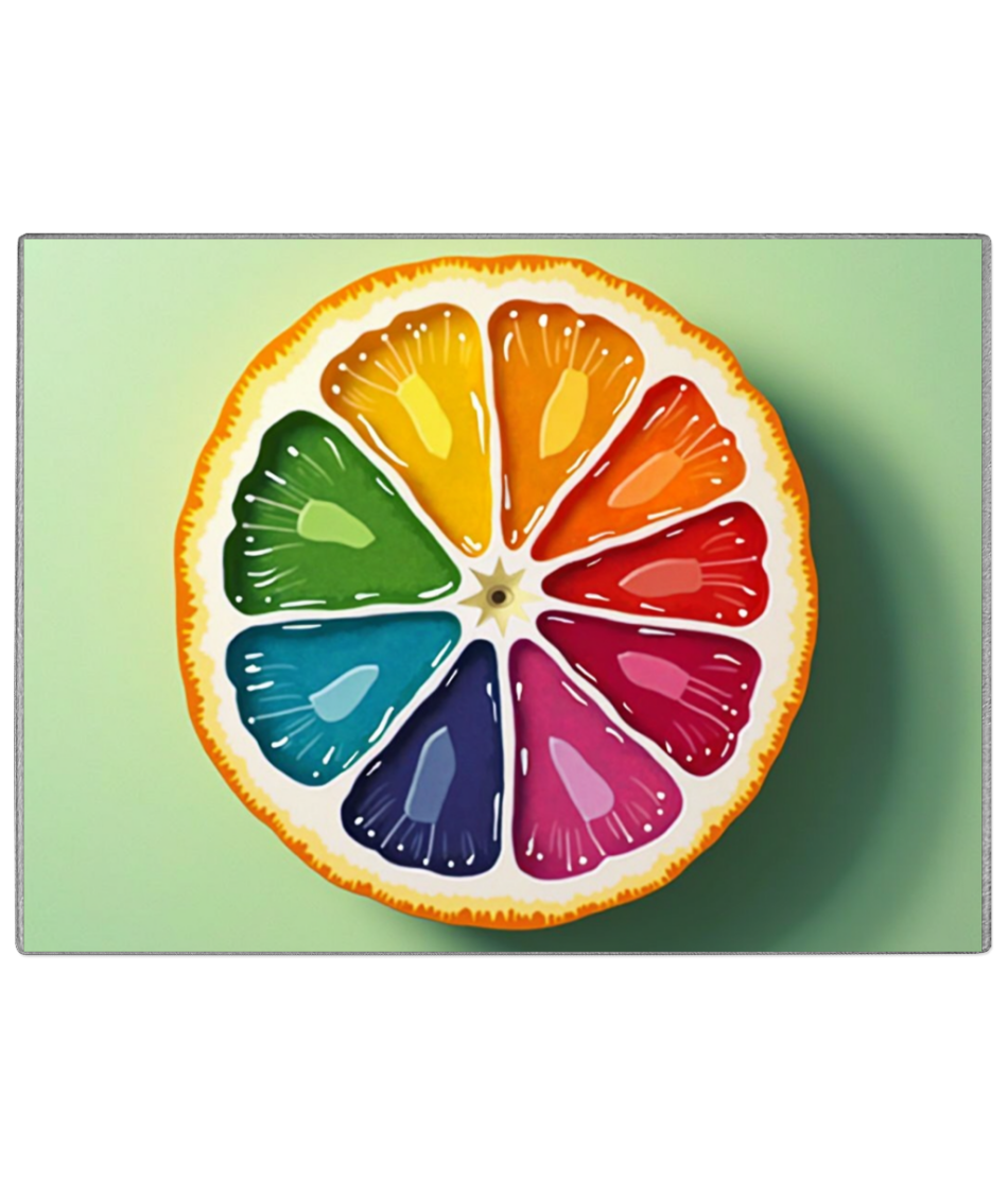 Rainbow Orange Glass Chopping Board