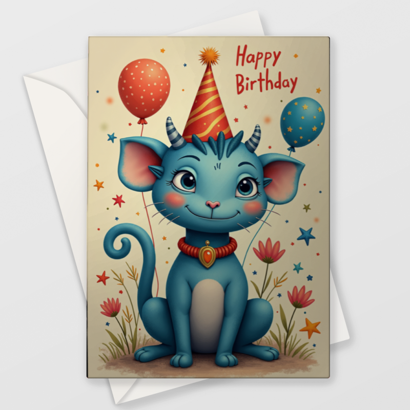 Birthday Dragon Card