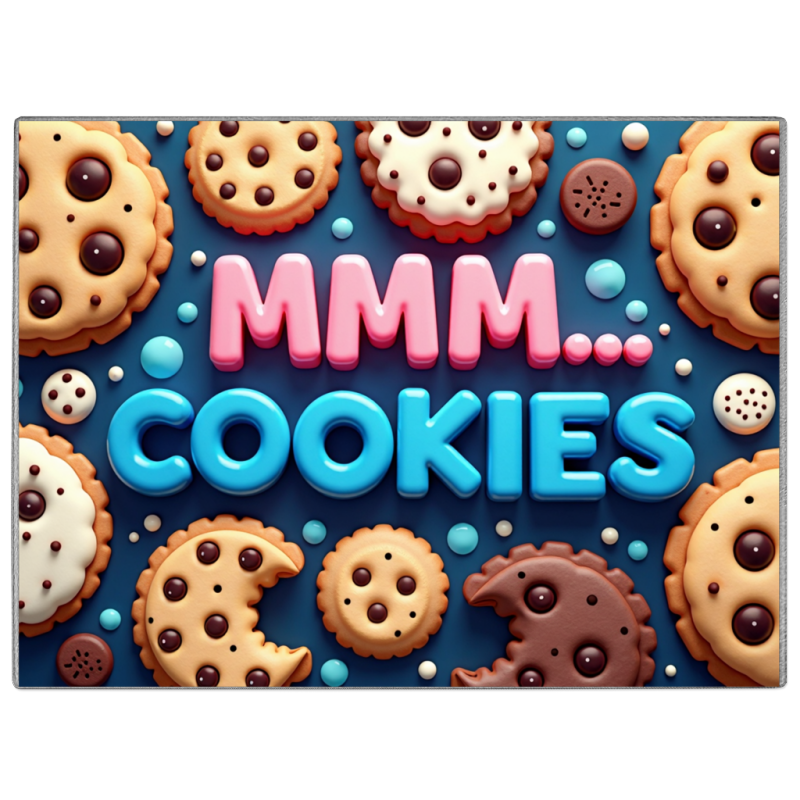 Cookies Glass Chopping Board