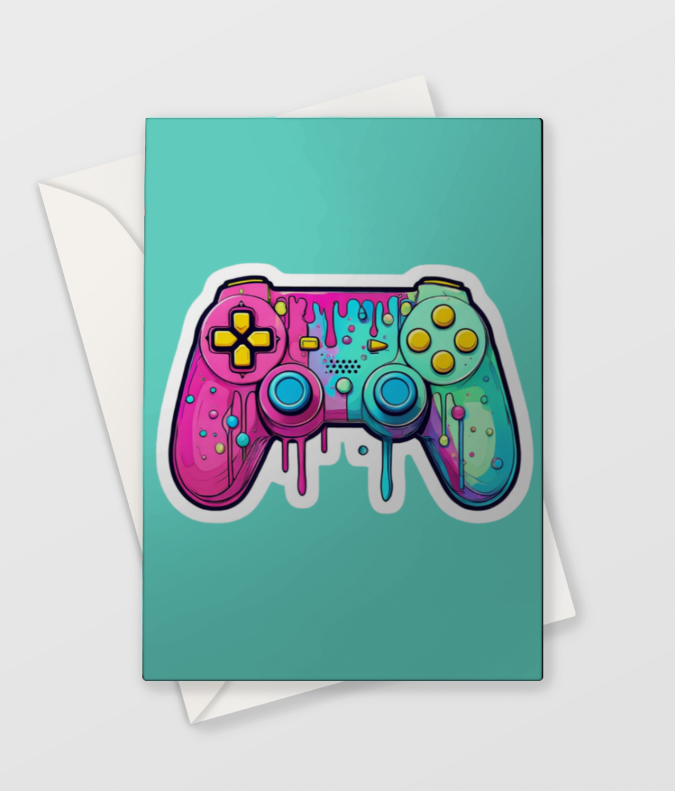 Turquoise Game Controller Card