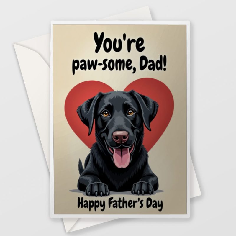 Pawsome Black Lab Father's Day Card