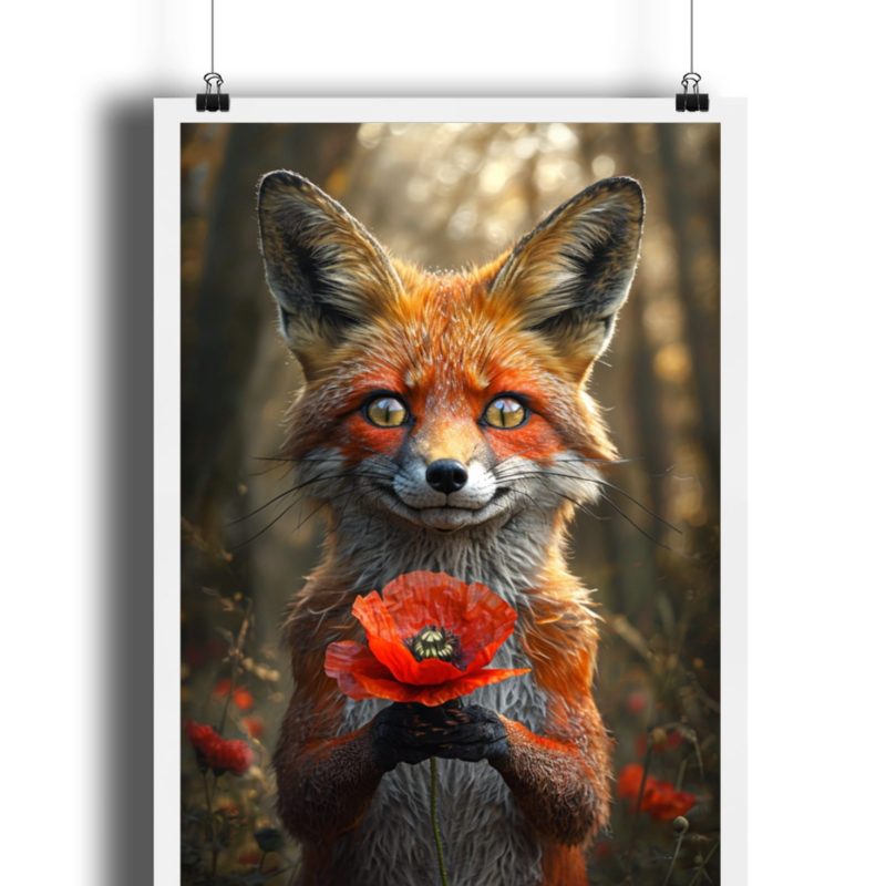 Fox Poppy Poster