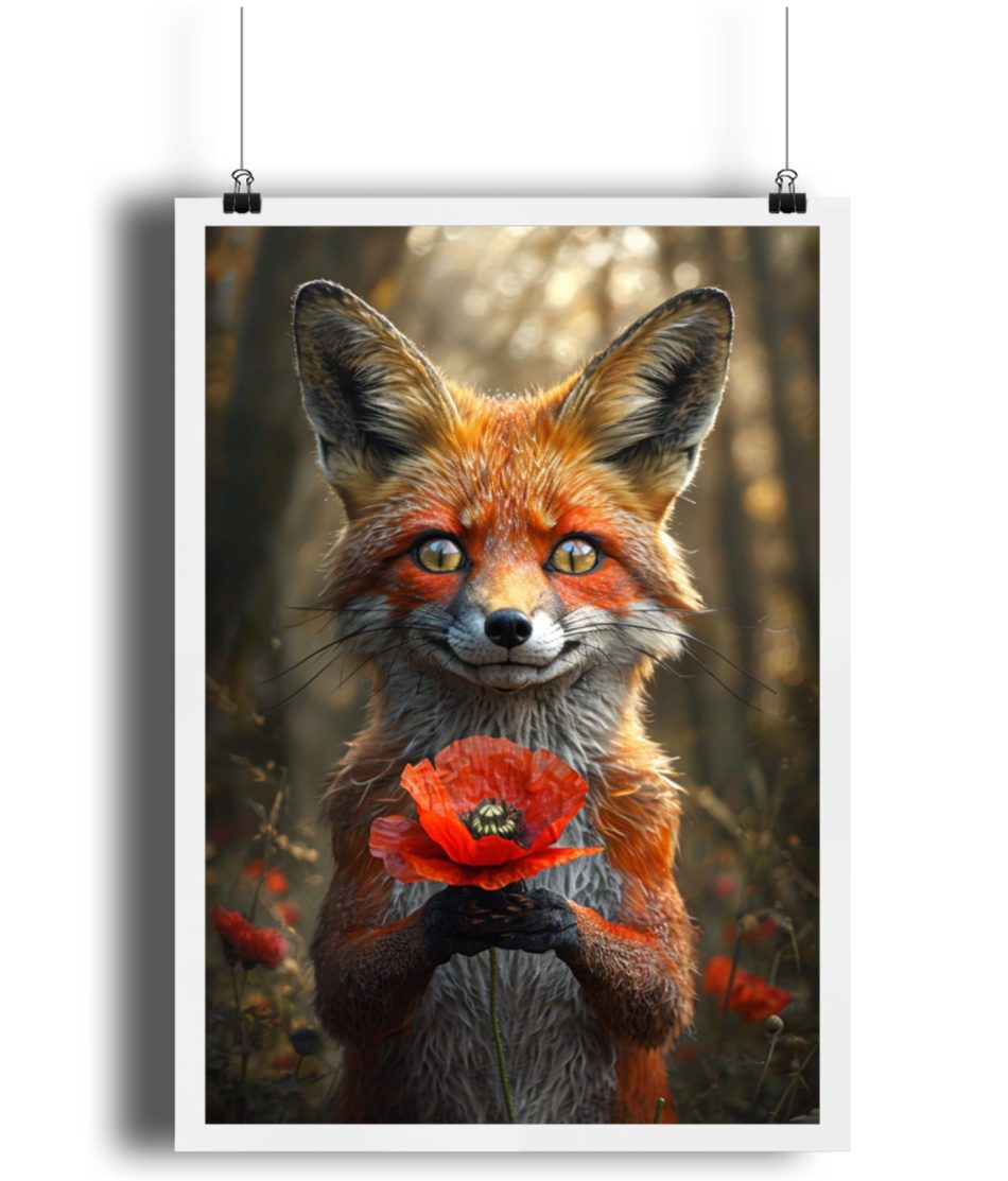 Fox Poppy Poster