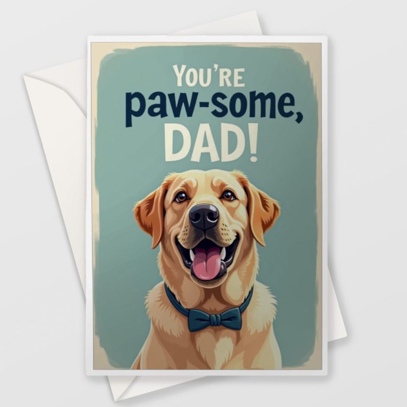 Pawsome Golden Lab Father's Day Card