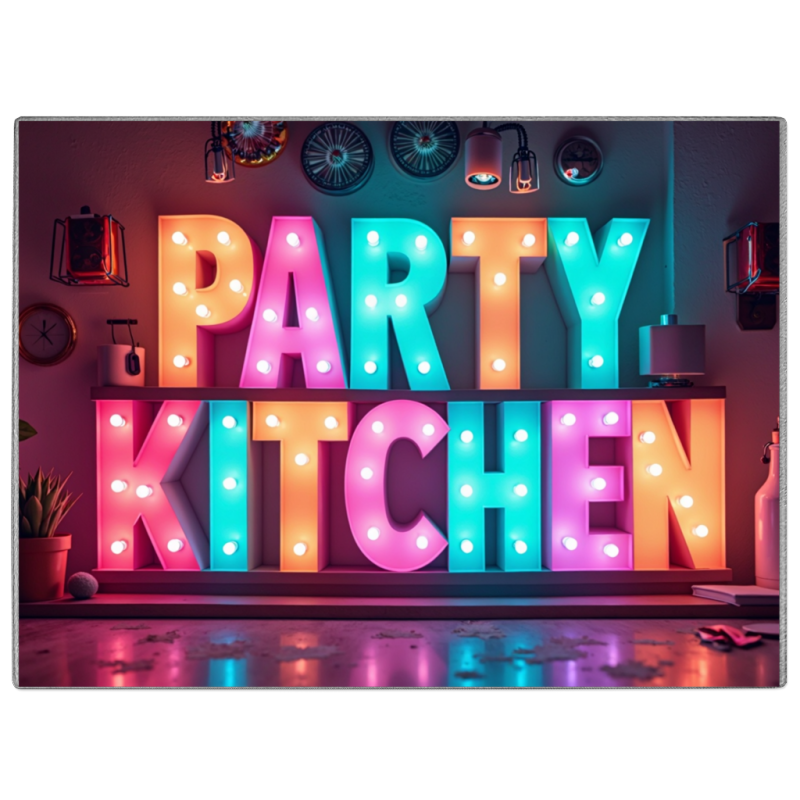 Party Kitchen Glass Chopping Board