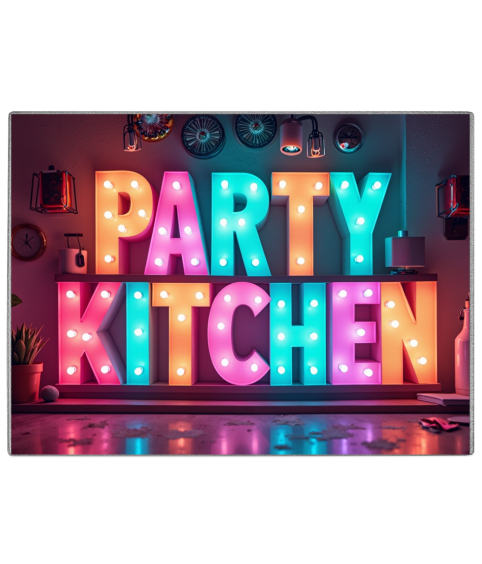 Party Kitchen Glass Chopping Board