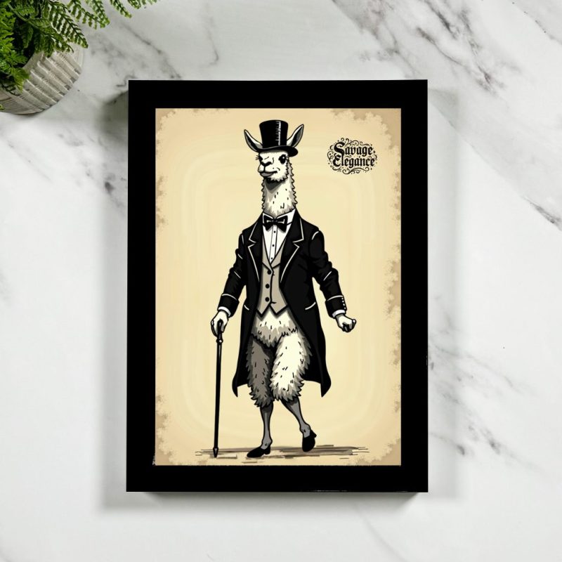 Savage Elegance - Llama Framed Print
