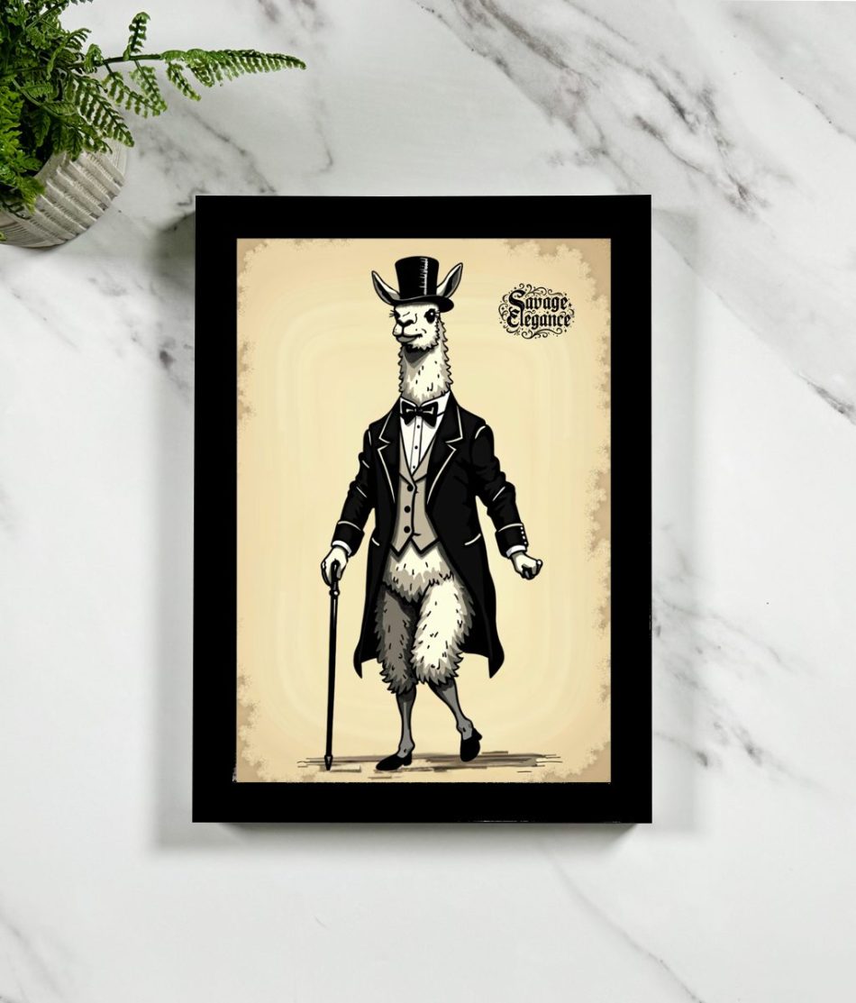 Savage Elegance - Llama Framed Print