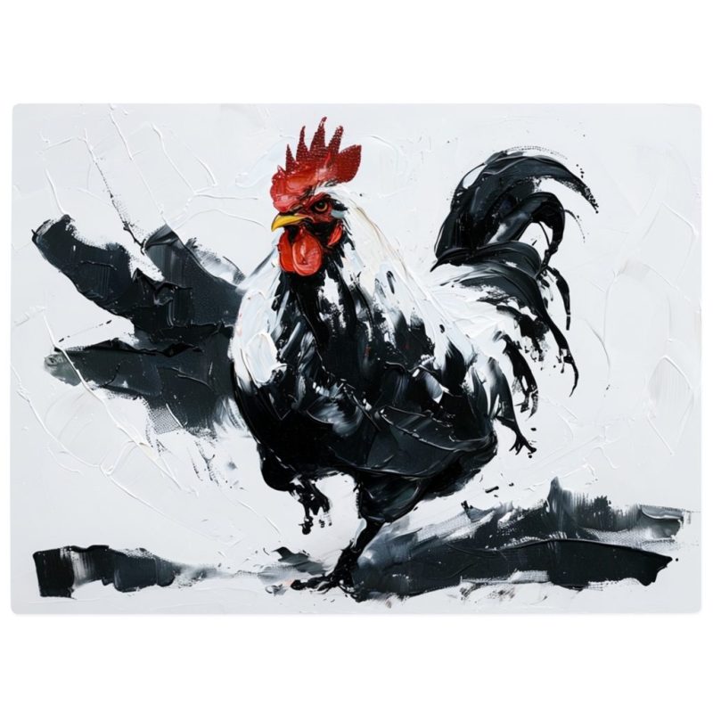 Black & White Rooster Chopping Board