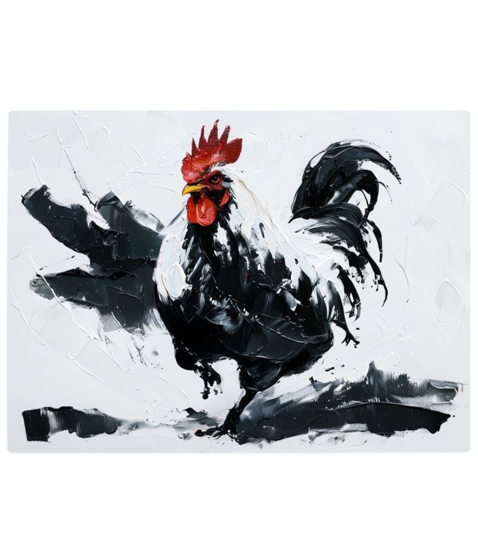 Black & White Rooster Chopping Board