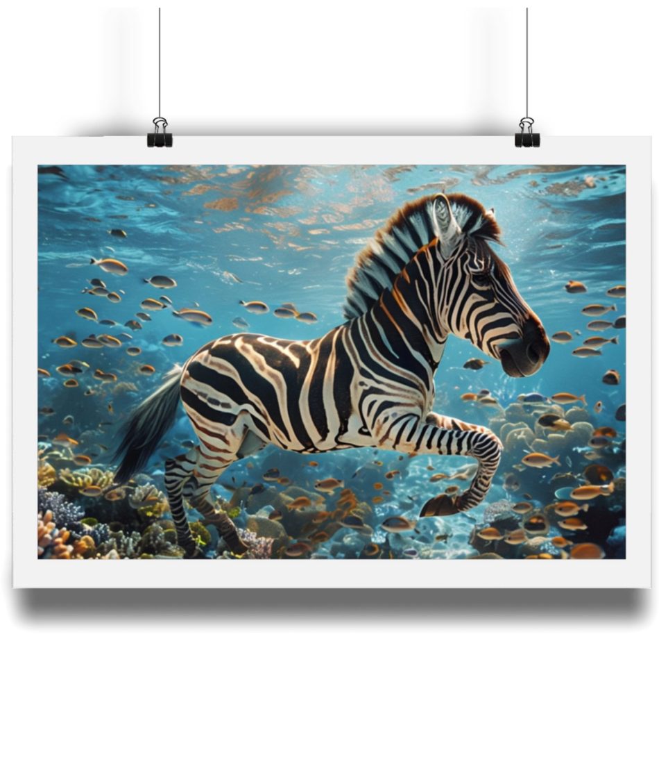 underwater zebra image